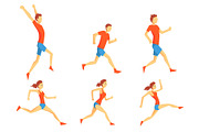 Flat vector set of athletes in