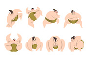Sumo wrestler character set