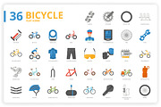 36 Bicycle Icons x 3 Styles