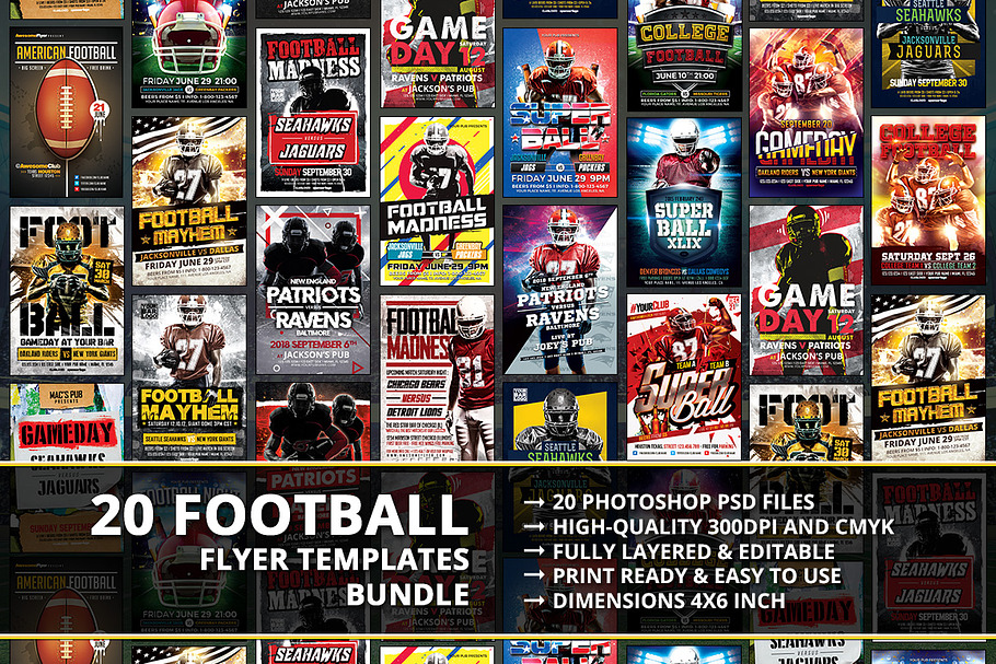 20 Football Flyer Templates Bundle in Flyer Templates - product preview 8