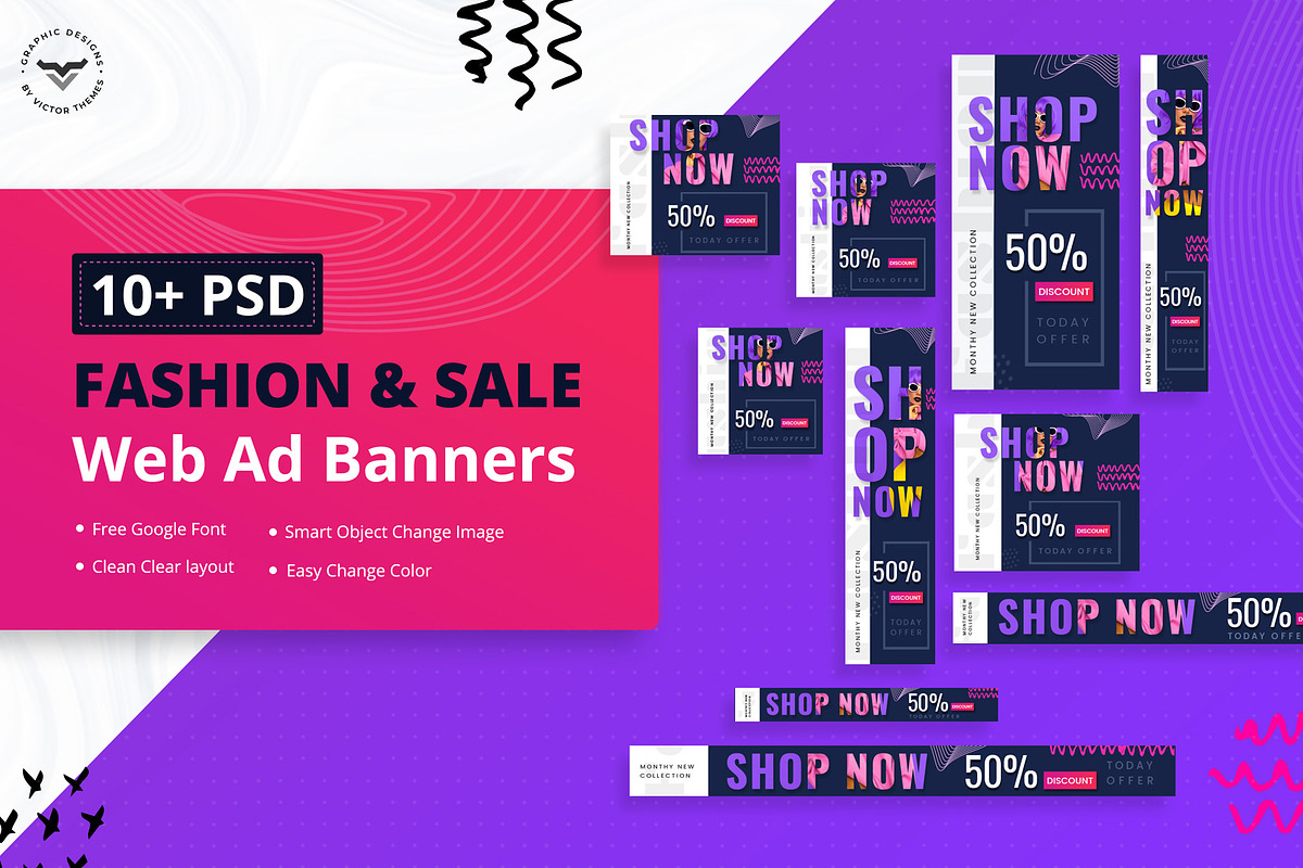 Fashion & Sale Web Ads Banners in Web Elements - product preview 8