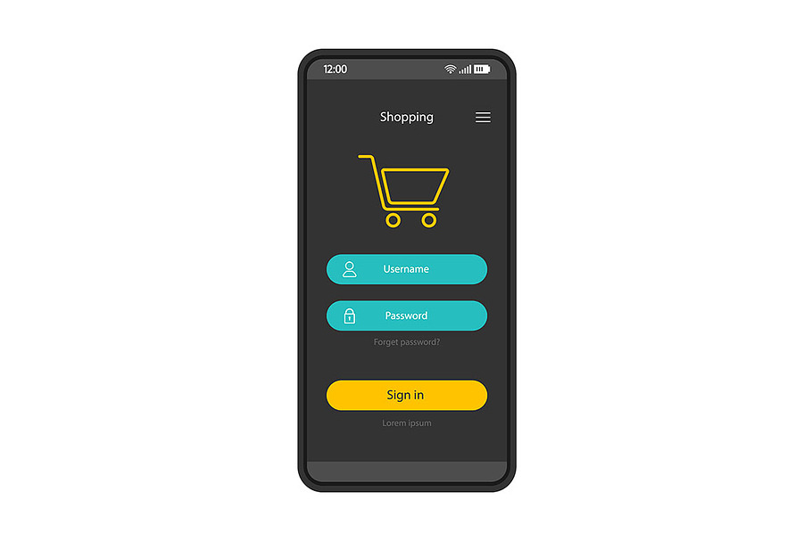 Online shopping account interface