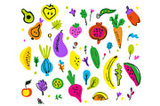 Vegetables and fruits, seamless