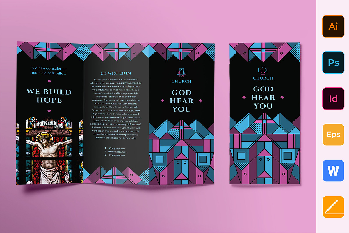Church Brochure Trifold in Brochure Templates - product preview 8
