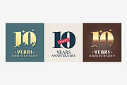 10 years anniversary vector icons