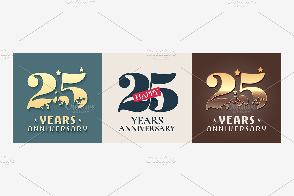 25 years anniversary vector icons in Illustrations - product preview 8
