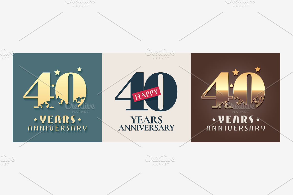 40 years anniversary vector icons in Illustrations - product preview 8