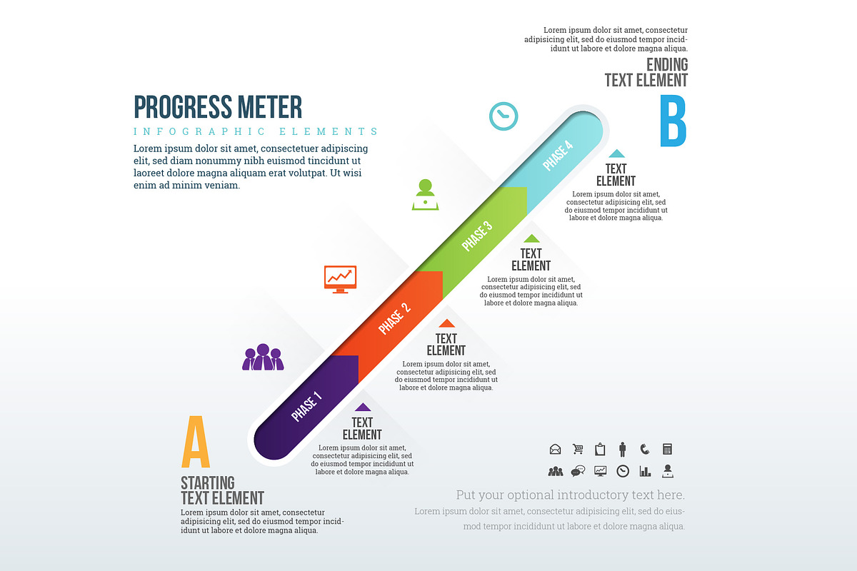 Progress Meter Infographic in Web Elements - product preview 8