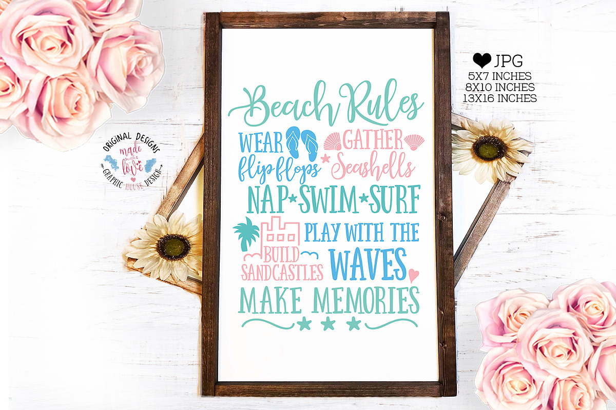 Beach Rules Printable in Illustrations - product preview 8