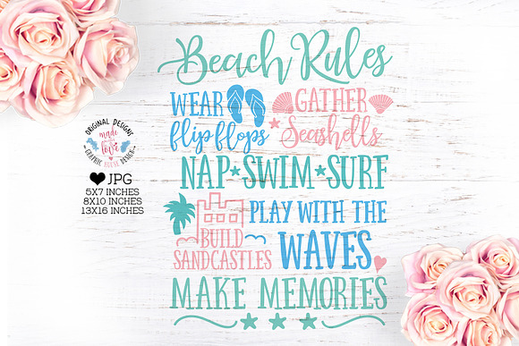 Beach Rules Printable in Illustrations - product preview 1