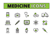 Medical line icons set