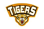 Tiger sports mascot head front