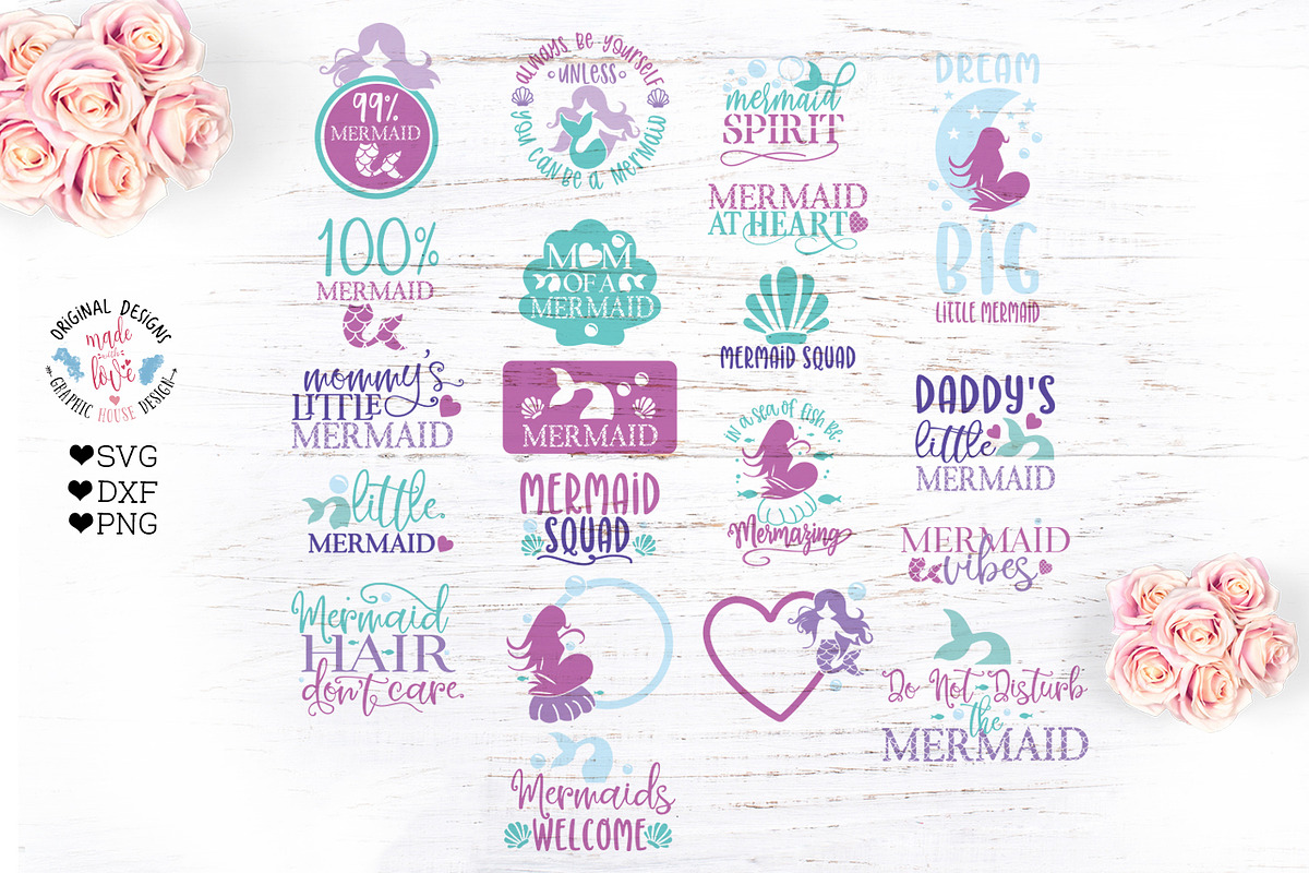Mermaid Cut Files Bundle in Illustrations - product preview 8