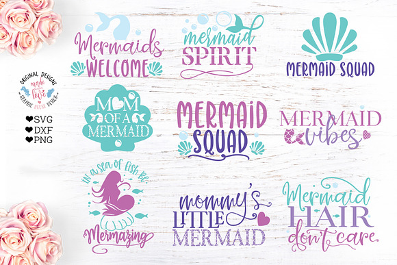 Mermaid Cut Files Bundle in Illustrations - product preview 1