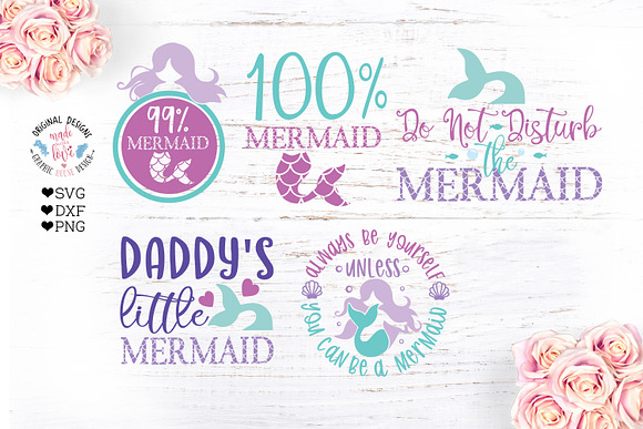 Mermaid Cut Files Bundle in Illustrations - product preview 3