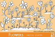 FLOWERS - Digital Stamps / Brushes