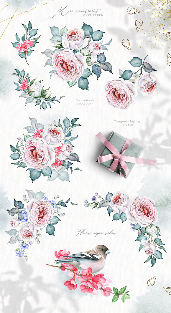 Watercolor FLORAL Improvisation V.1 in Illustrations - product preview 2