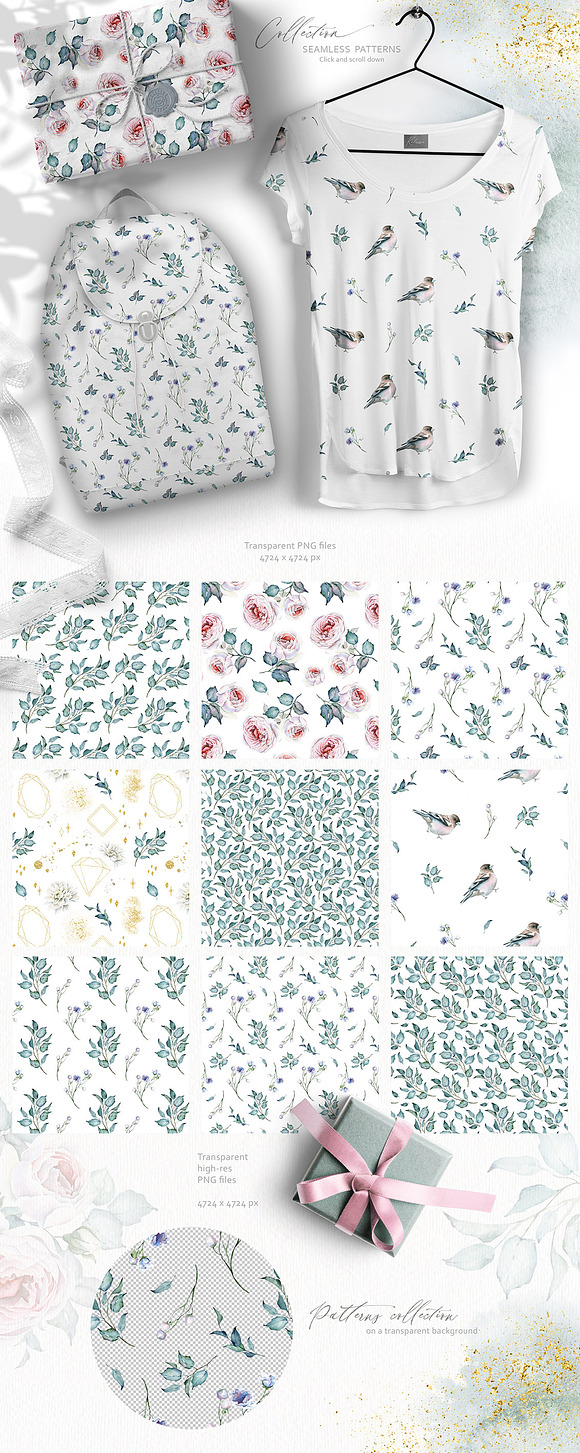Watercolor FLORAL Improvisation V.1 in Illustrations - product preview 10