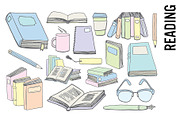 Reading Book Doodle Clipart