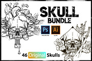 Skull Bundle. Black and White Kit