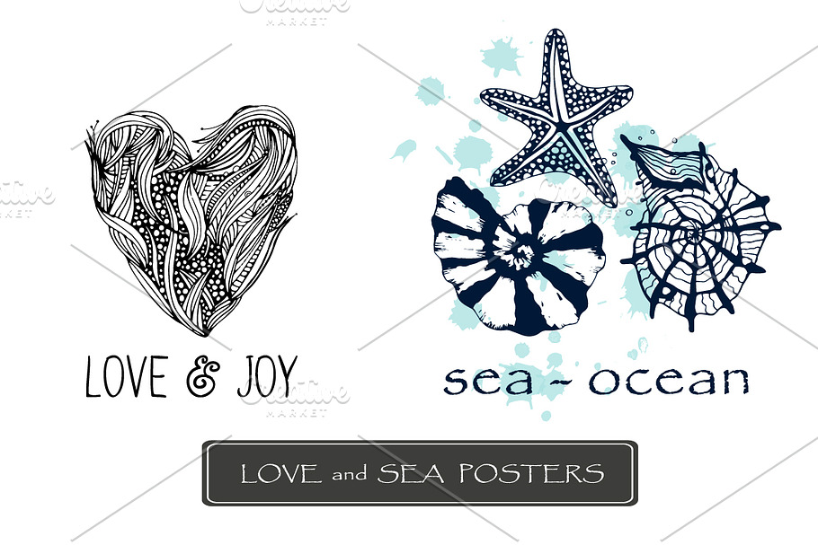 Love and sea posters