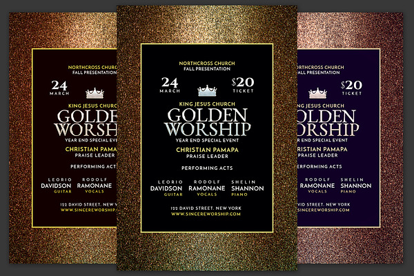 Golden Worship Church Flyer