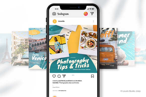 Summer Traveling Social Media Pack in Instagram Templates - product preview 1
