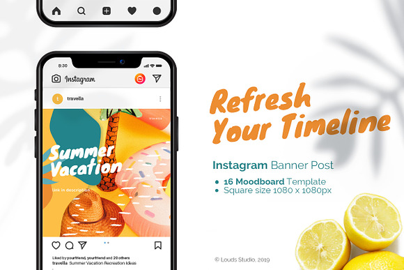 Summer Traveling Social Media Pack in Instagram Templates - product preview 2