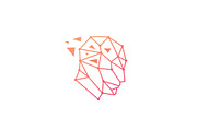 human head geometric tech logo
