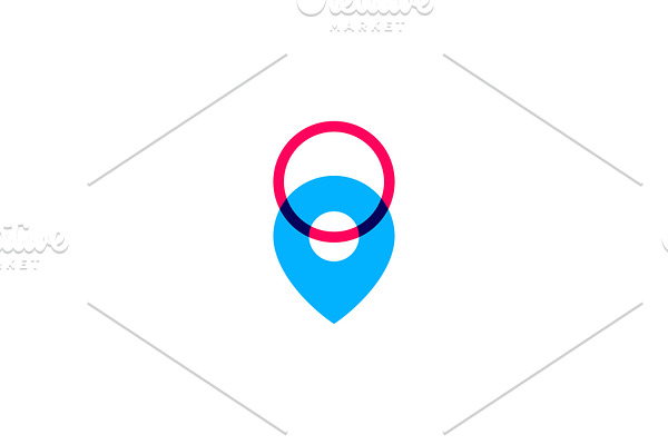 halo pin secure location logo vector
