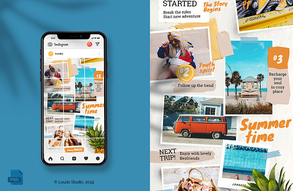 Travella Instagram Moodboard Grid in Instagram Templates - product preview 3