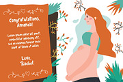 Pregnancy Post Card - Illustration