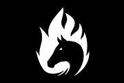 Horse fire logo template