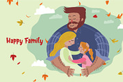 Happy Family - Vector Illustration