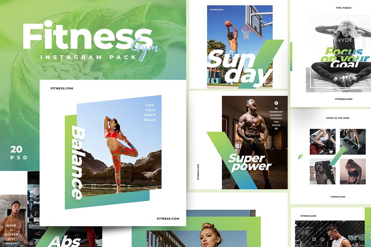 Fitness & Gym instagram pack 3.0 in Instagram Templates - product preview 8