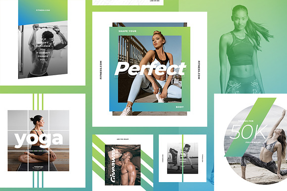Fitness & Gym instagram pack 3.0 in Instagram Templates - product preview 2