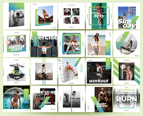 Fitness & Gym instagram pack 3.0 in Instagram Templates - product preview 6
