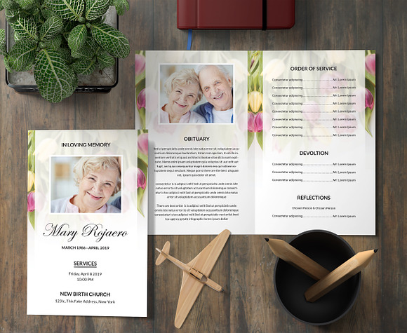 Funeral Program Template in Card Templates - product preview 1