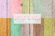 damask and wood digital paper