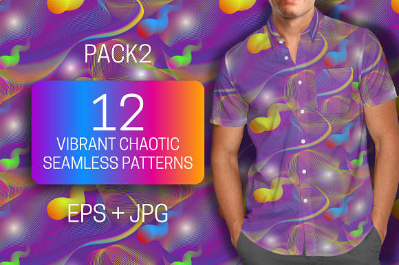 12 vibrant chaotic seamless textures in Textures - product preview 1
