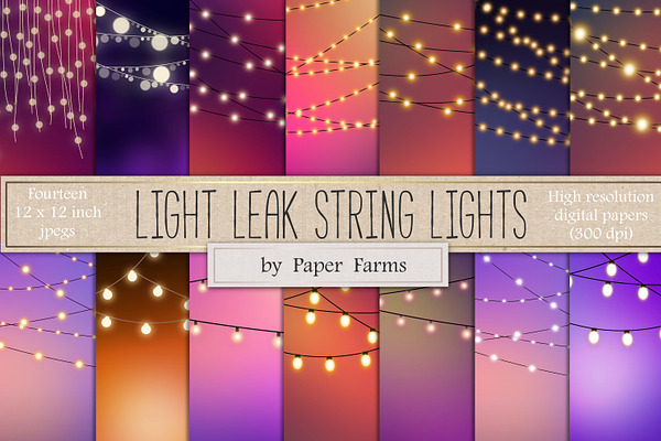 Fairy lights digital paper