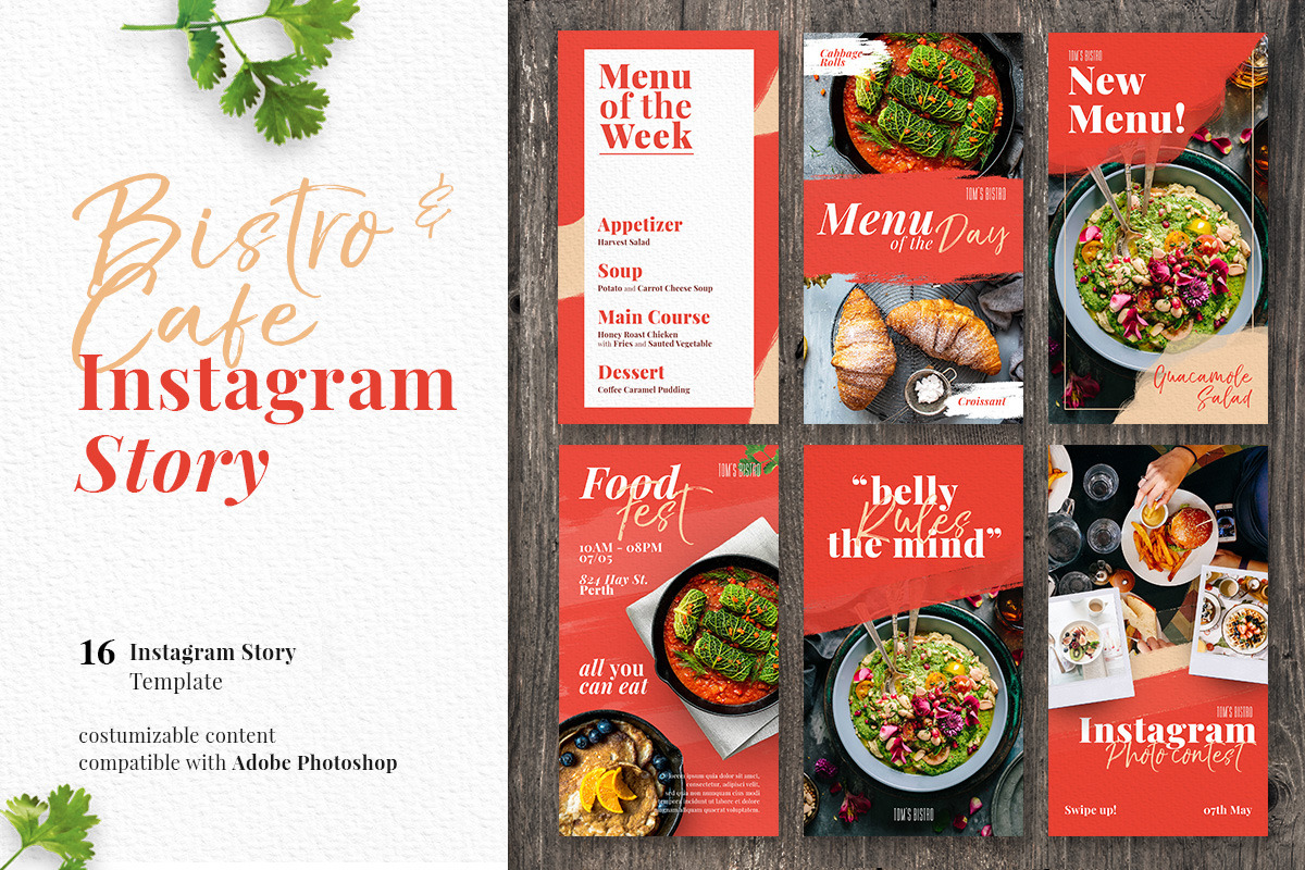 Bistro & Cafe Instagram Stories in Instagram Templates - product preview 8