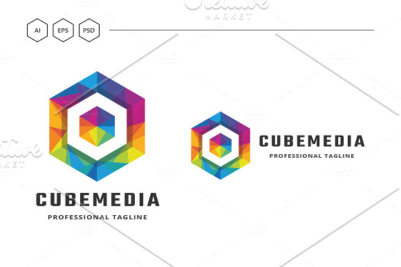 Cube Media Logo in Logo Templates - product preview 3