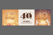 40 years anniversary vector icons