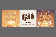 60 years anniversary vector icons