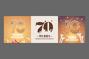 70 years anniversary vector icons