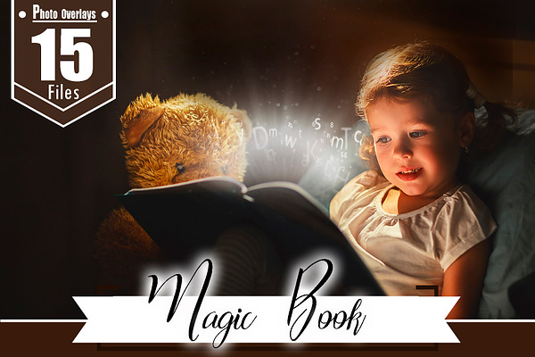 15 magic shine book photo overlays