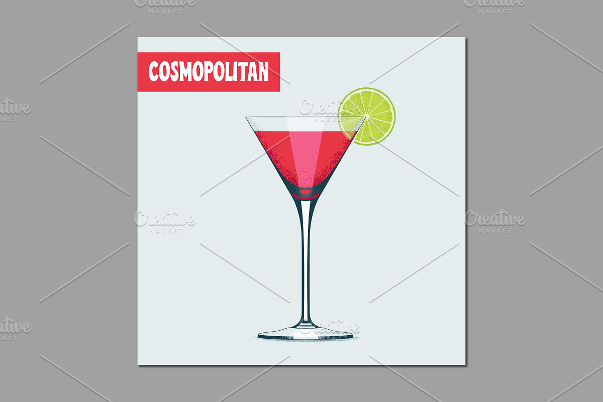 Martini cocktail glass vector in Illustrations - product preview 8