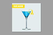 Blue lagoon cocktail vector
