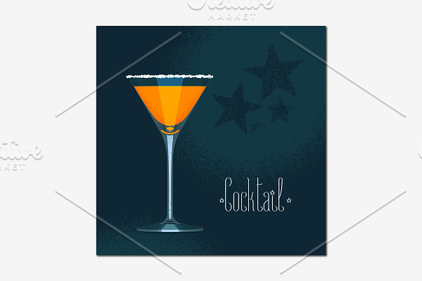 Martini cocktail glass vector